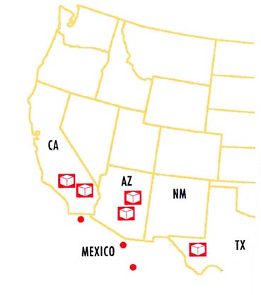 Custom corrugated boxes location-California,Arizona,Texas-CBC group